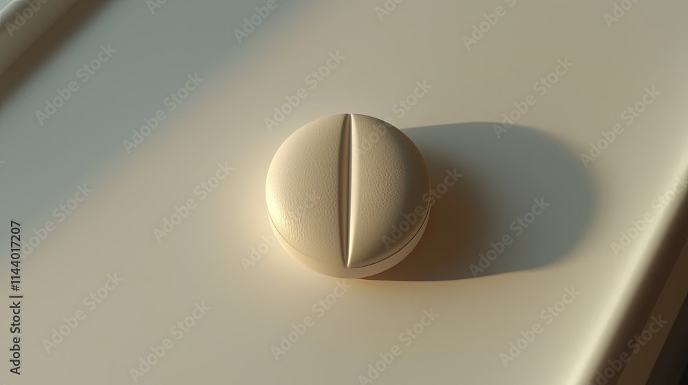 Poster elegant creamy round button with soft shadows and subtle texture