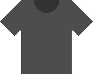 Dark gray T-shirt with short sleeves and round neckline, depicted in a flat, two-dimensional style.
