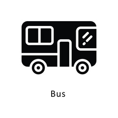 Bus vector Gylph Icon. Eps 10 File