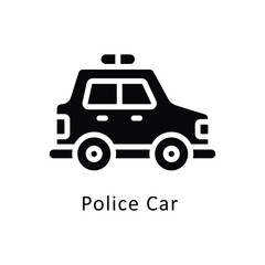 Police Car vector Gylph Icon. Eps 10 File