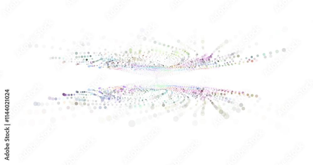 Poster wave pattern vector. 3d glowing abstract digital particles background. technology concept. abstract 