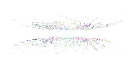 Wave pattern vector. 3D glowing abstract digital particles background. Technology concept. Abstract background. Future vector illustration.