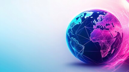 Global Network Connection, Digital World, Futuristic Earth
