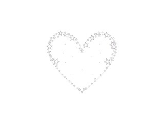 Obraz premium A close up of a heart made of stars on a white background. AI Generated