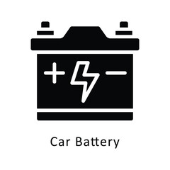 Car Battery vector Gylph Icon. Eps 10 File