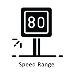 Speed range vector Gylph Icon. Eps 10 File