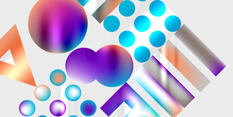 Triangles, circles, squares, rectangles design. Vector Illustration For Wallpaper, Banner, Background, Card, Book Illustration, landing page