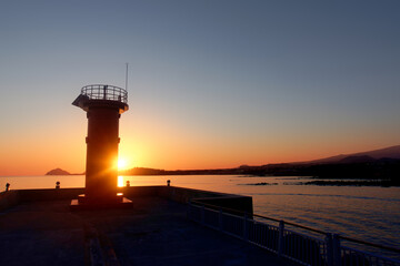 Sunrise at Wimi Port in Jeju Island