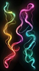 Abstract Colorful Neon Light Trails