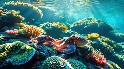 Harmony of Sea Life Among Coral Reefs.