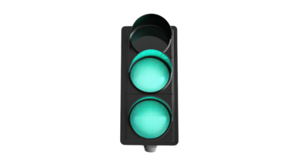 The Green Traffic Light Illuminating the Intersection for Safer Pedestrian and Vehicle Movement, Ideal for Urban Transport Planning and Traffic Safety Projects.