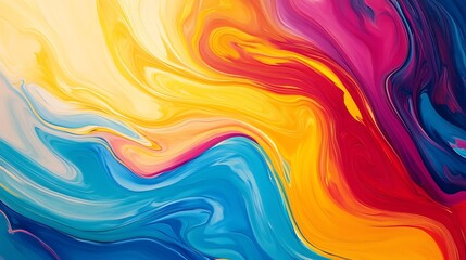 Obraz premium Vibrant swirling colors abstract digital painting realistic style art. AI Generated