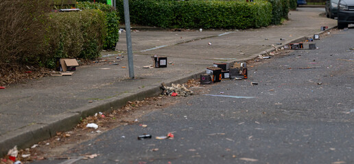 Silvester Feuerwerksm&uuml;ll nach der Silvesternacht 