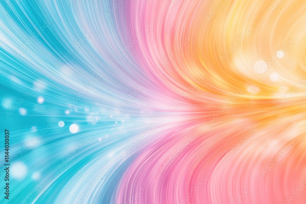 Aufkleber abstract wave pattern with soft colors of blue, pink, and yellow creating a dreamy and fluid backgro