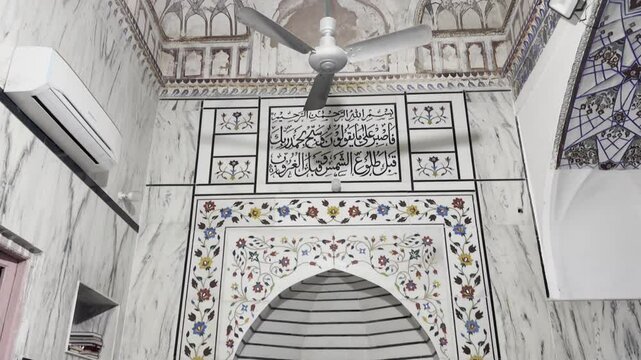 photo footage taken from the outside of the tomb of Hazrat Imam Rabbani Ahmed Faruk, an Islamic scholar and Sufi who lived in the 15th century, in the city of Serhend, India.