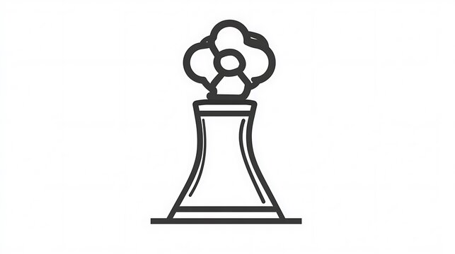 recommend clip art: Line Art Illustration of a Nuclear Power Plant Emitting Smoke. AI Generated