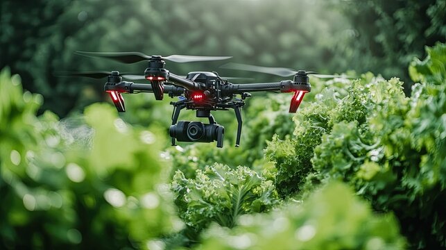 Drone delivering fresh groceries to customers revolutionizing food distribution through advanced technology providing fast efficient sustainable solutions food delivery sector