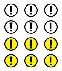 Notification icon set vector. Black, yellow color