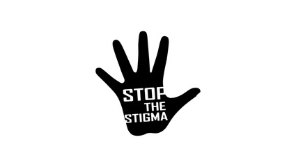 Stop the Stigma sign, black isolated silhouette