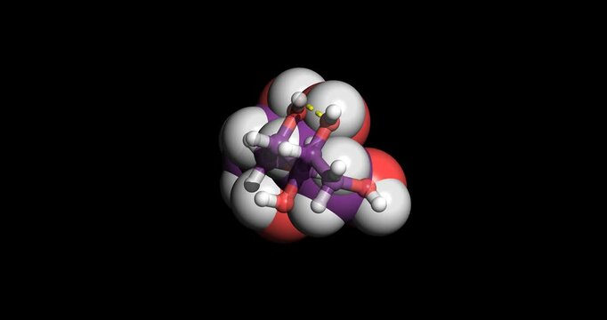 Xylitol, Natural Sugar Substitute, 3D molecule, spinning 4K