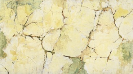 Obraz premium Cracked, sun-baked textures in soft yellow, sandy beige, and muted green tones evoke the natural weathering of dried earth, blending rustic roughness with organic warmth.
