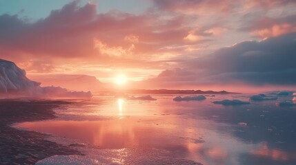 Sunset over Iceland's Glacier Lagoon