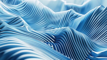 A 3D wavy background with blue and white gradients is used to create a sense of technology and modernity for the conference