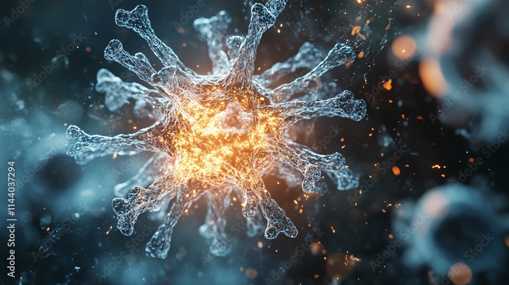 Poster microscopic viruses in action exploring the intricate world of virus dynamics