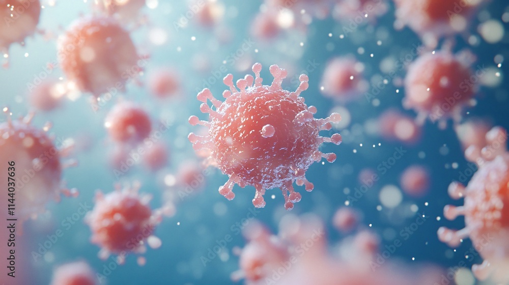 Poster microscopic viruses in action exploring virus behavior in a vibrant environment