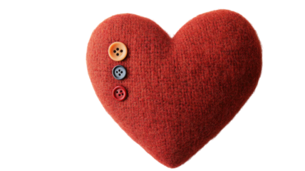 A Charming Hand Stitched Felt Heart with Button Detail Perfect for Crafting Projects and Home Decor.