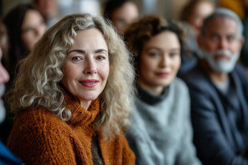 Fototapeta premium Community gathering connects diverse tenants in shared discussion and bonding. Generative AI