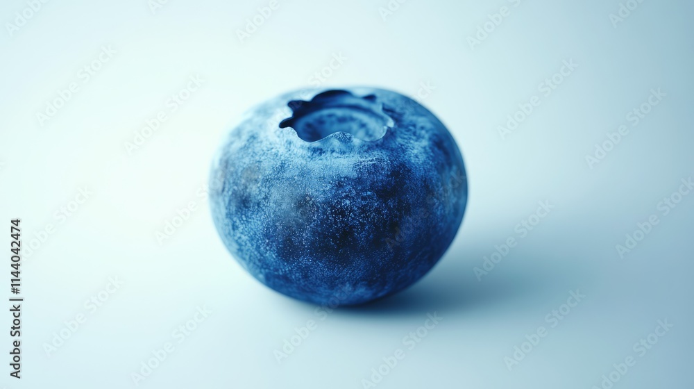 Poster freshly picked blueberry on soft white background showcasing natural texture and vibrant color in fu