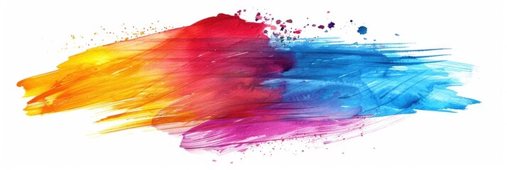 Watercolor Brushstroke Isolated. Paint Brush Background with Colorful Design