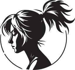 NInja Girl Face Minimalist Design