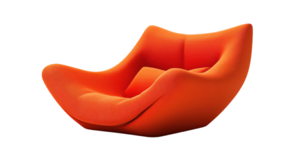 Stylish and modern orange lounge chair designed for contemporary living spaces and relaxation.