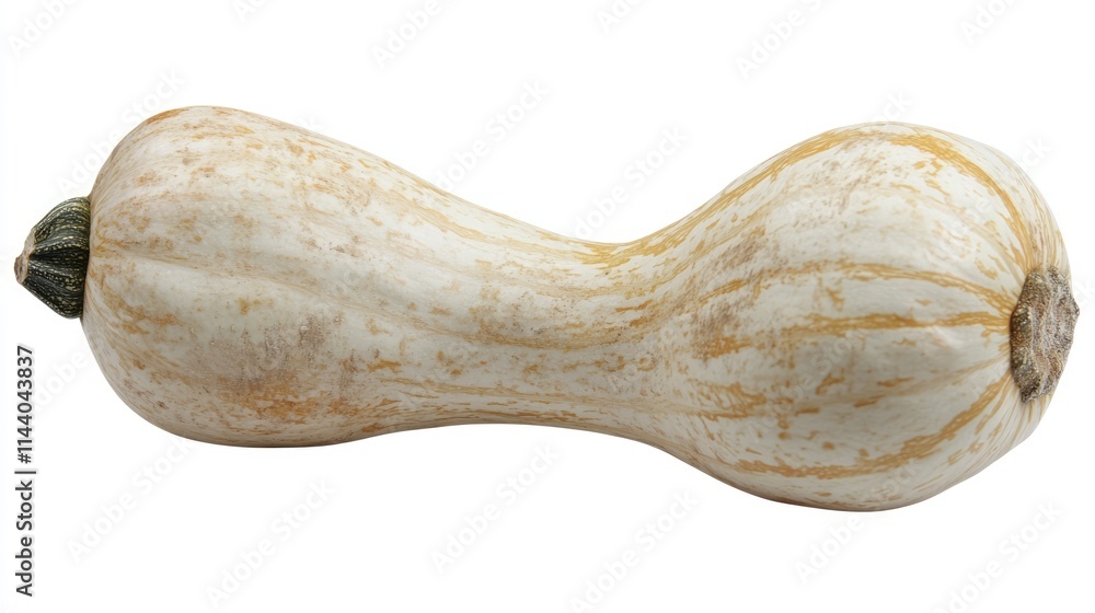 Poster butternut squash with unique shape isolated on white background highlighting its smooth skin and nat