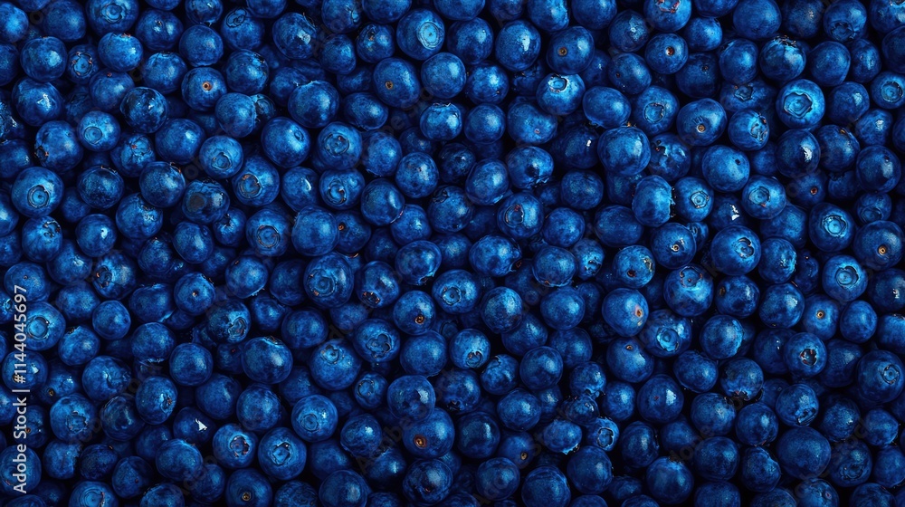 Poster fresh blueberries texture background with ample copy space showcasing vibrant colors ideal for vegan