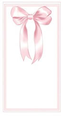 Delicate pink bow illustration on white background, realistic digital artwork. AI Generated