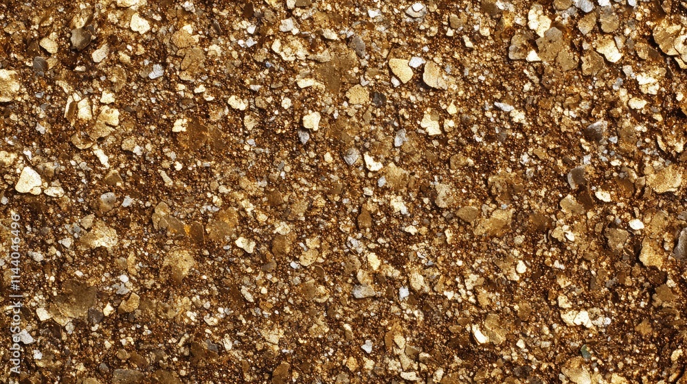 Poster golden glitter texture background with selective focus and shallow depth of field creating a shimmer