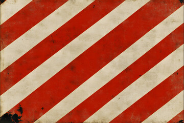  Vintage grunge red and white diagonal stripes background, perfect for industrial, retro, or holiday-themed designs, offering a weathered and textured aesthetic for creative projects
