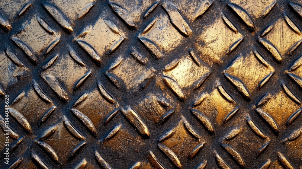 Poster gold metal surface texture with diamond pattern suitable for backgrounds and design projects highlig