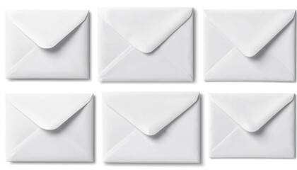 Six Blank White Envelopes Arranged in a Grid