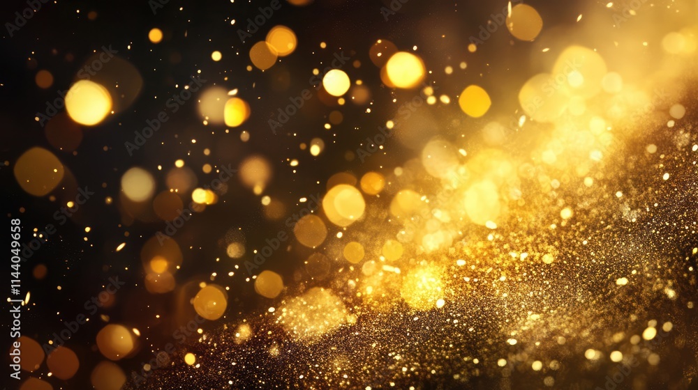 Poster glittering gold abstract background with particles creating a luxurious shimmering effect perfect fo