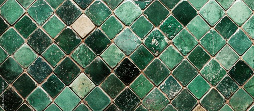 Aufkleber intricate green glossy tile background with textured patterns suitable for modern interior design ap
