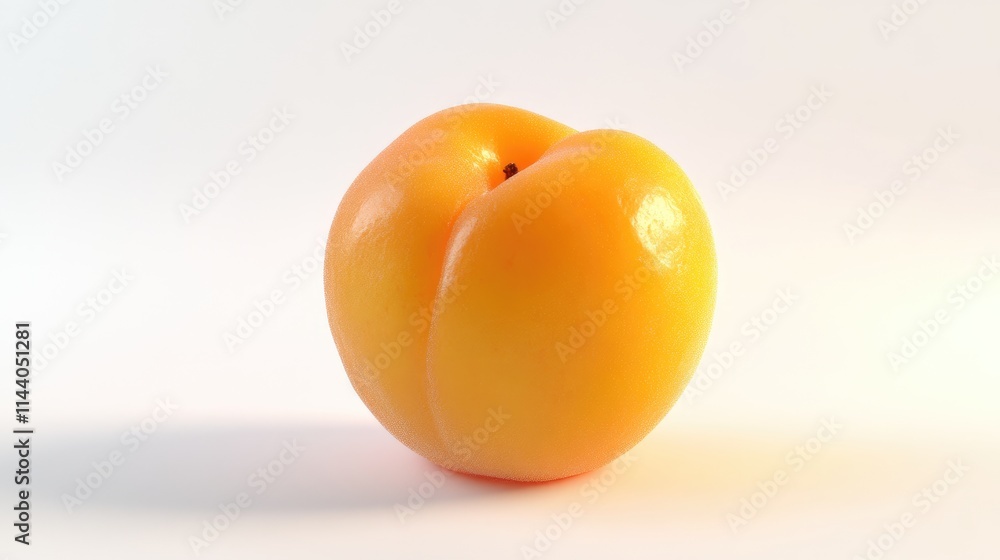 Poster ripe apricot showcasing vibrant color and smooth texture on a clean white background suitable for fo
