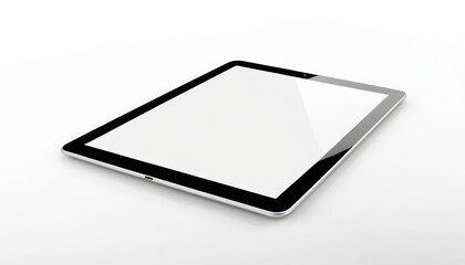 Sleek Black Tablet on White Background:  Modern Technology Showcase