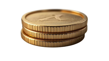 stack of coins isolated on white background