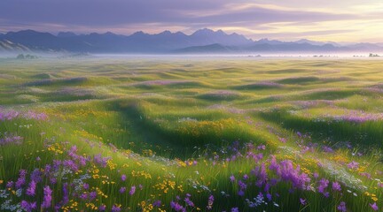 Flowering Meadow in Spring.