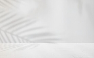 Abstract White Room for Product Showcase leaf shadow