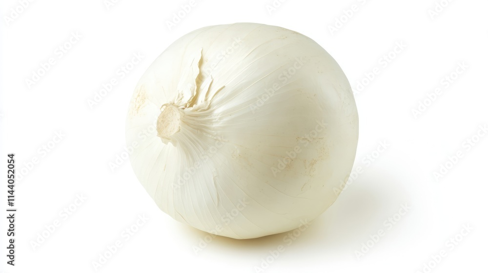 Poster white onion isolated on clean background showcasing its smooth surface and natural shape for culinar